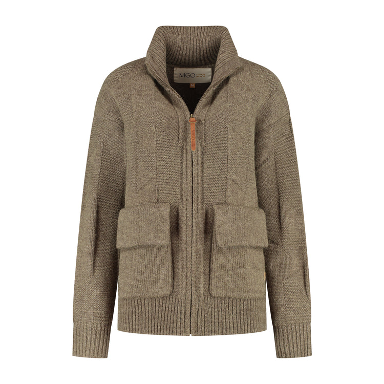 Tamar Women - Cardigan - Coarse knit - Brown F