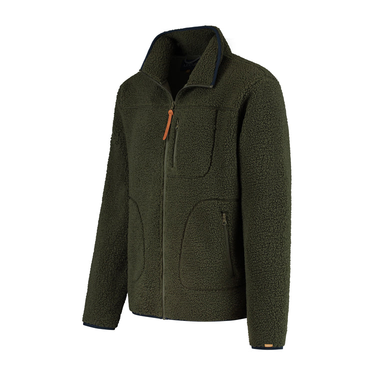 Ted Men - Outdoor cardigan - Teddy fleece - Dark green FL