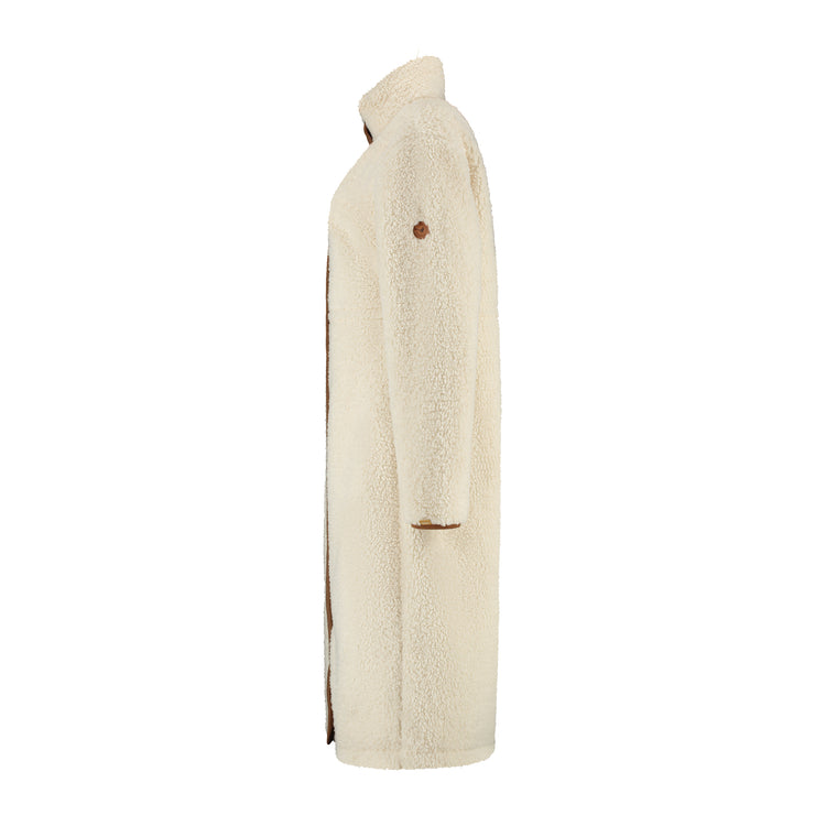 River Women - Lightweight coat - Teddy look - Off white L
