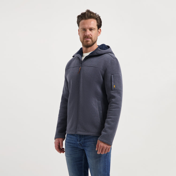 Maddox Men - Outdoor cardigan - Fleece - Navy MV