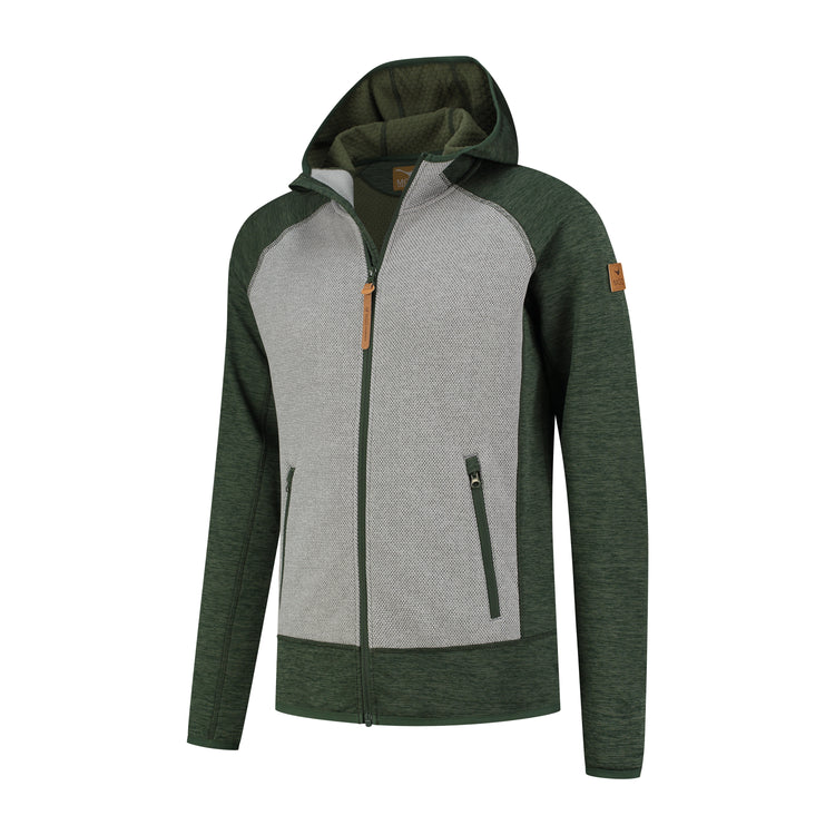Cody Men - Outdoor cardigan - Fleece lining - Green FL