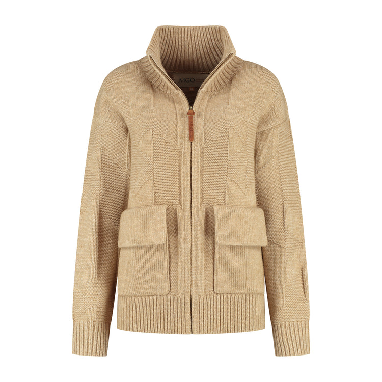 Tamar Women - Cardigan - Coarse knit - Sand F