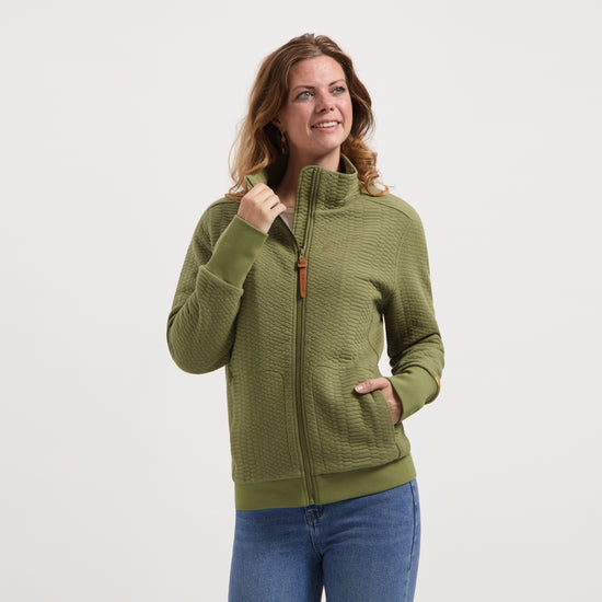 Rosy Women - Outdoor cardigan - Fleece - Sweat - Green MV