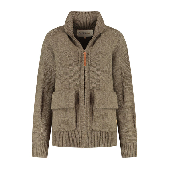 Tamar Women - Cardigan - Coarse knit - Brown F