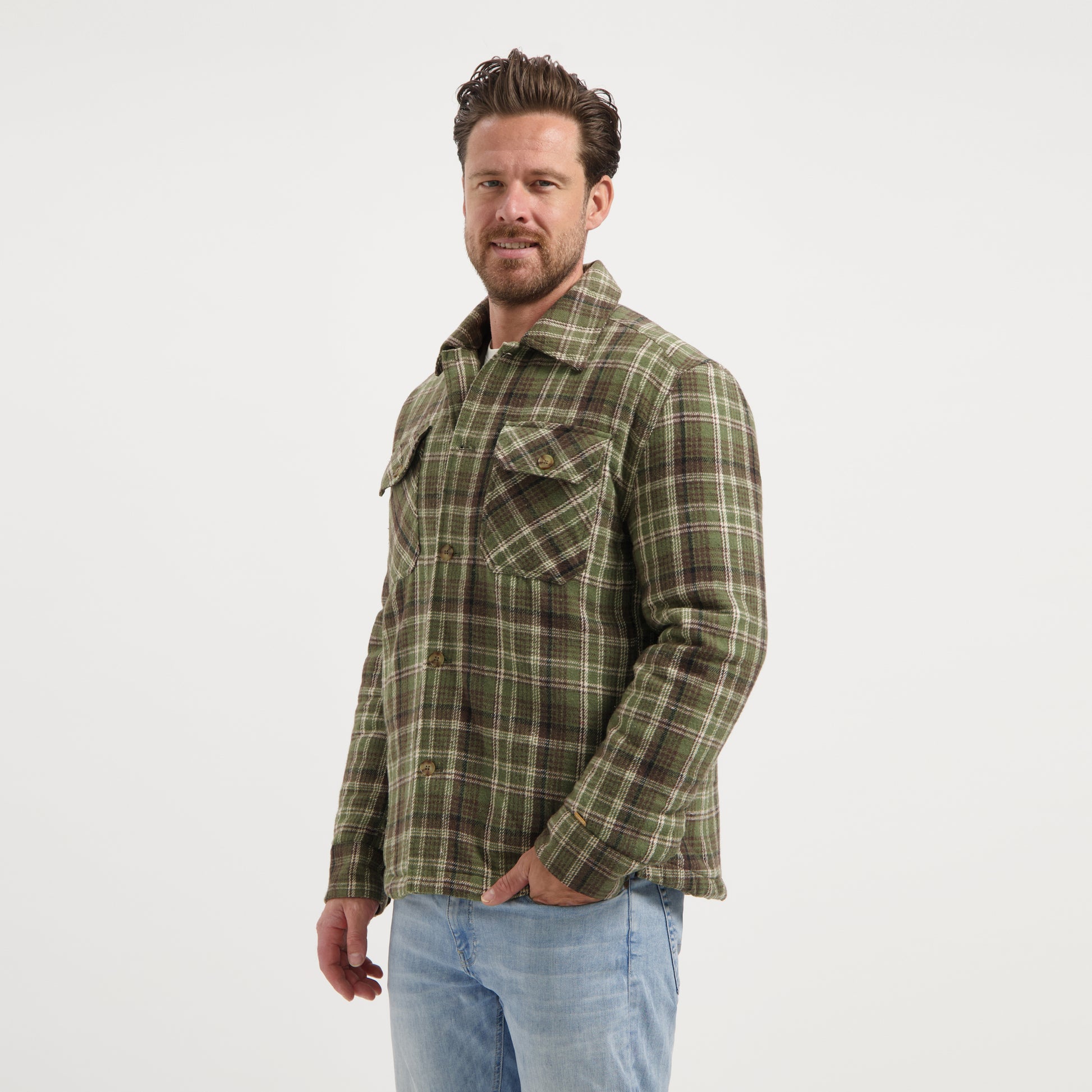 Duke Men - Shacket - Lightweight jacket - Padded shirt - Green MV