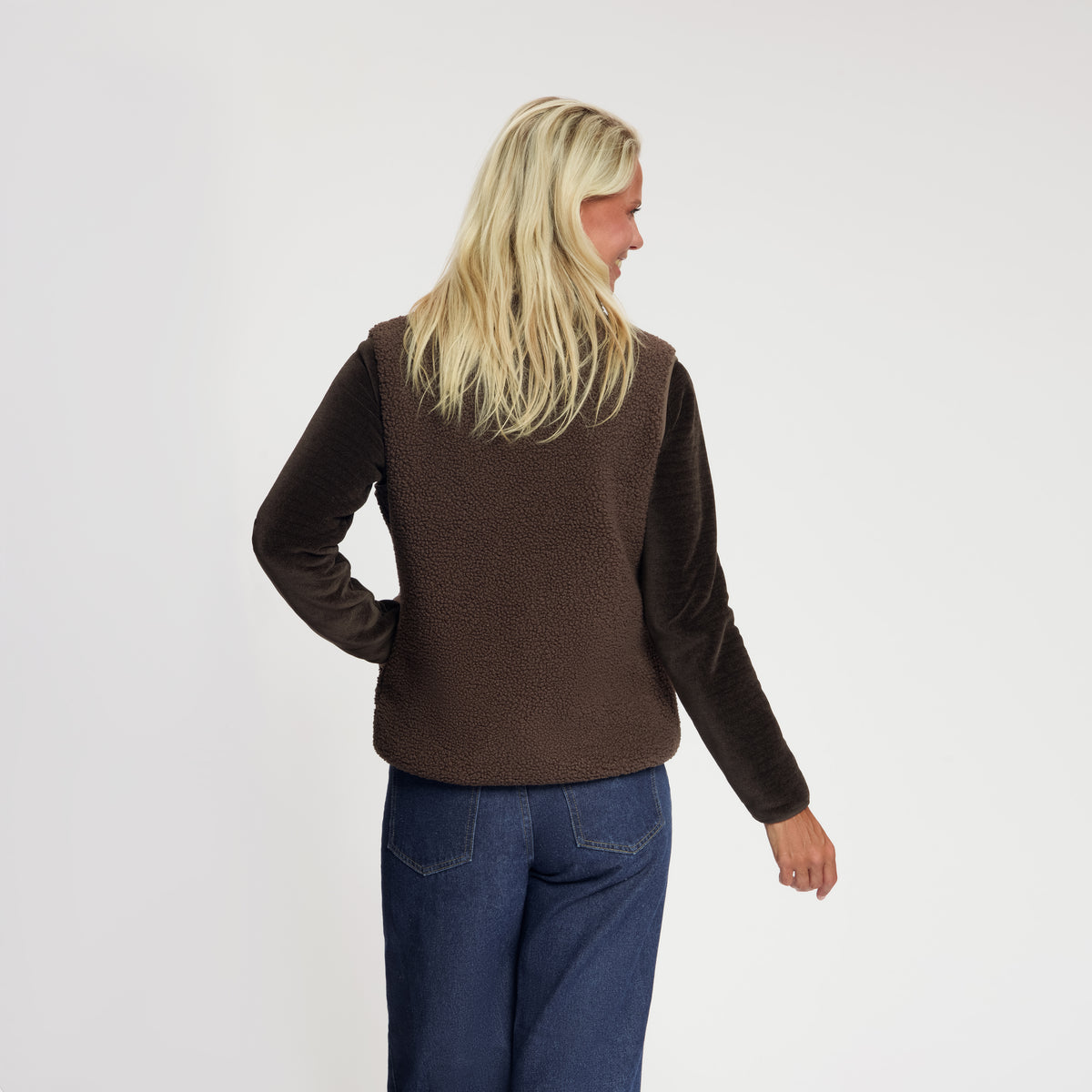 Maya Women - Outdoor Bodywarmer - Teddy - Dark Brown MV3