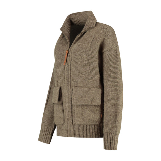 Tamar Women - Cardigan - Coarse knit - Brown FL