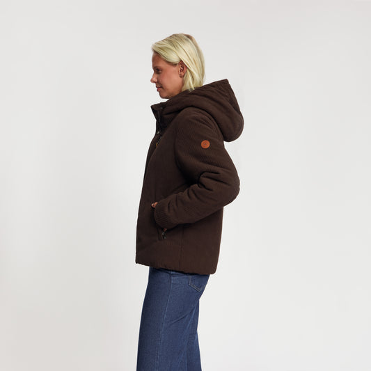 Steffy Women - Winter Coat - Corduroy - Dark Brown MV2