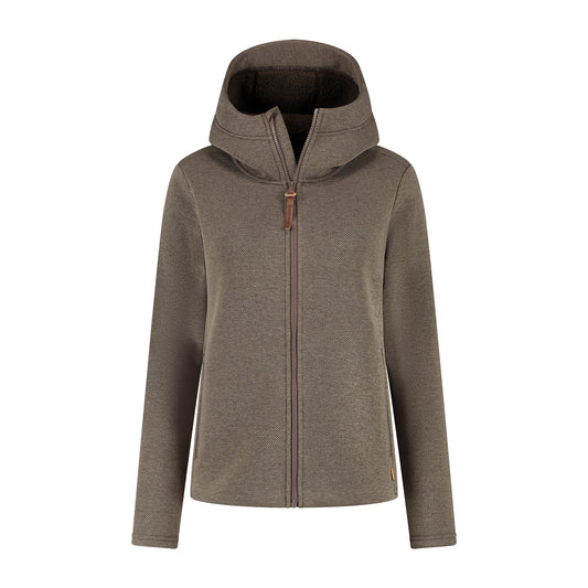 Macy Women - Outdoor cardigan - Fleece - Dark brown F