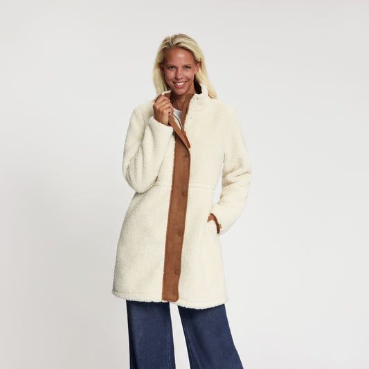Ratan Women - Long Teddy Coat - Off-White MV