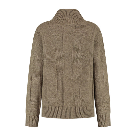 Tamar Women - Cardigan - Coarse knit - Brown B