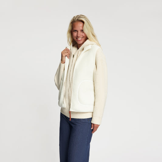 Maya Women - Outdoor Bodywarmer - Teddy - Off-White MV2