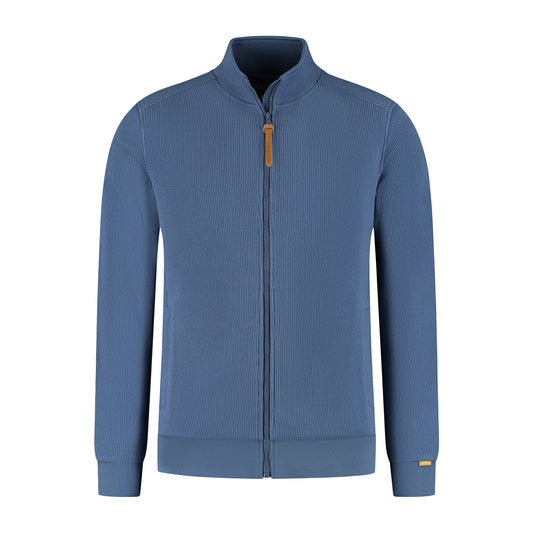 Kevin Men - Outdoor cardigan - Fleece lining - Blue F