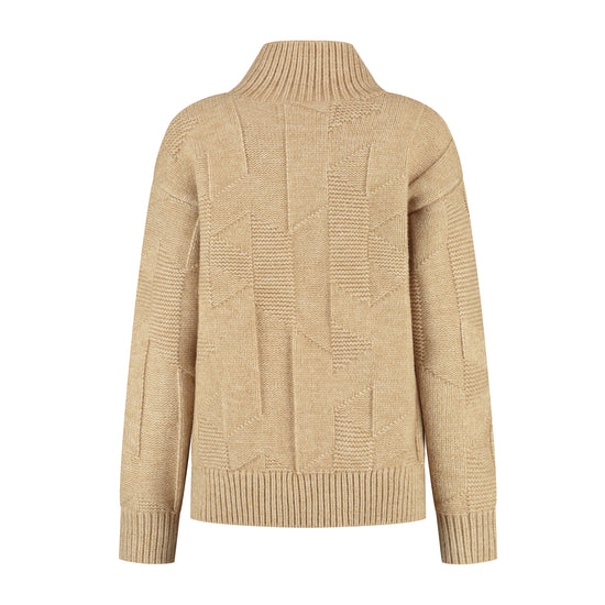 Tamar Women - Cardigan - Coarse knit - Sand B