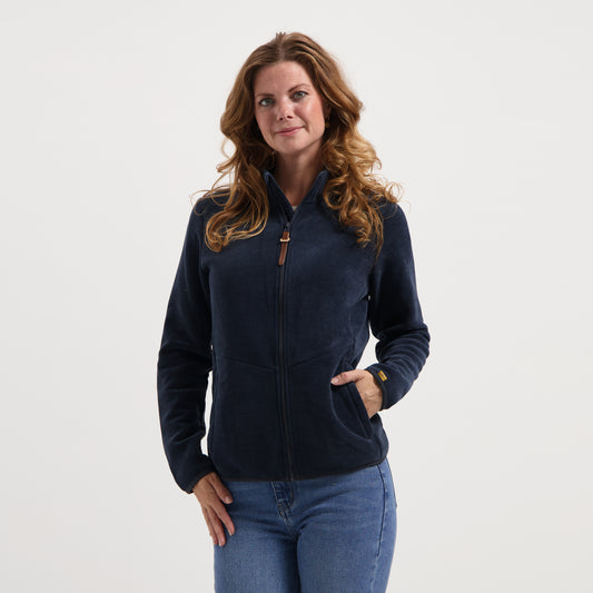 Willow Women - Outdoor cardigan - Bonded fleece - Navy MV