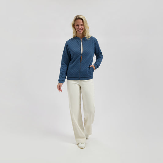 Francis Women - Outdoor cardigan - Fleece lining - Blue MV