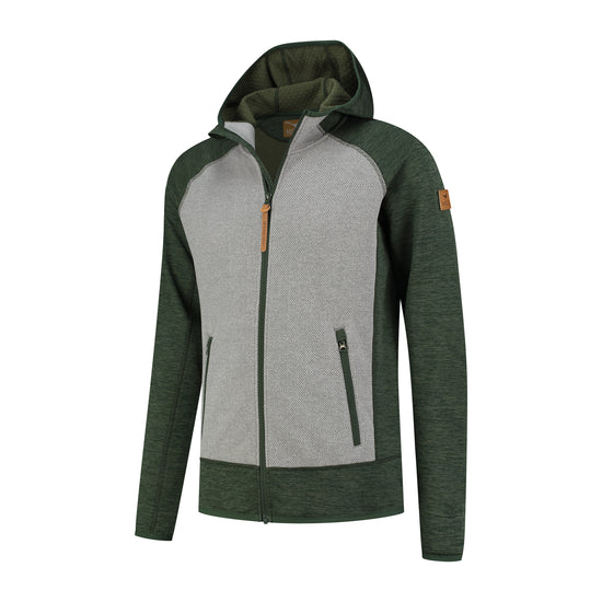 Cody Men - Outdoor cardigan - Fleece lining - Green FL