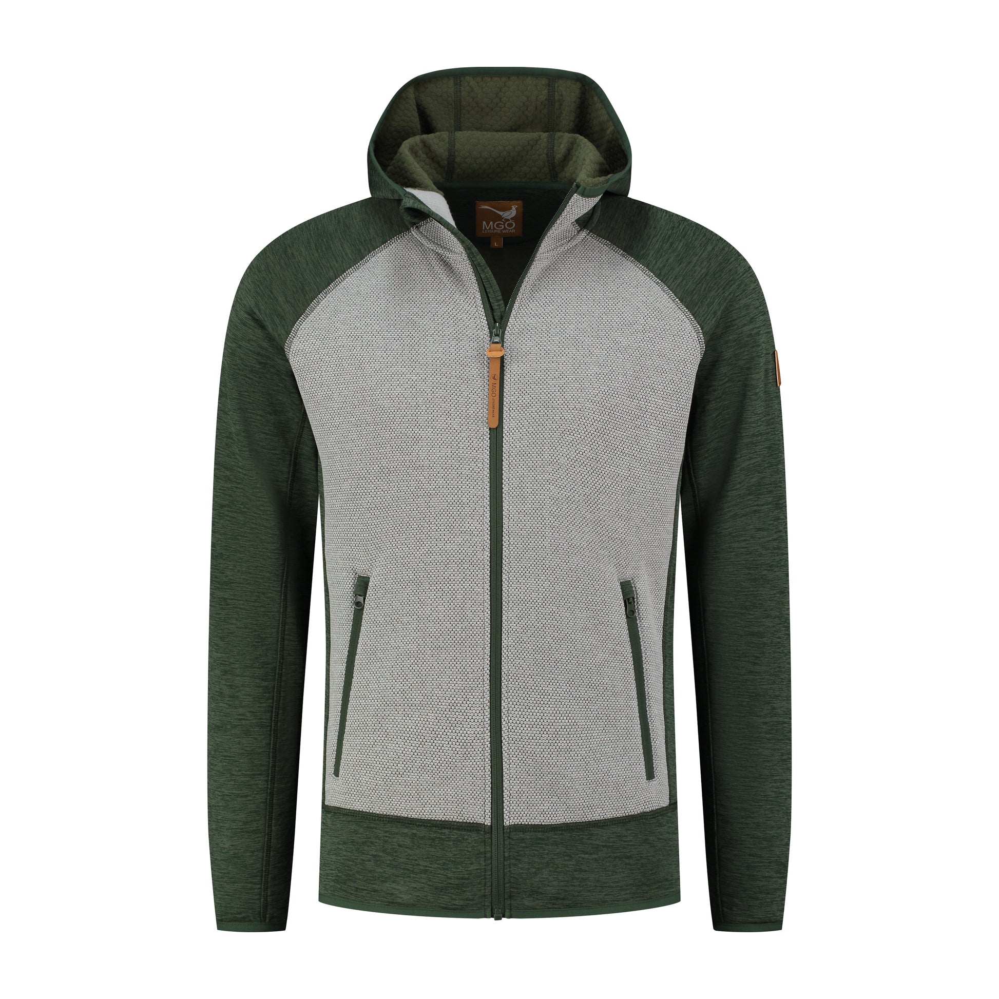 Cody Men - Outdoor cardigan - Fleece lining - Green F