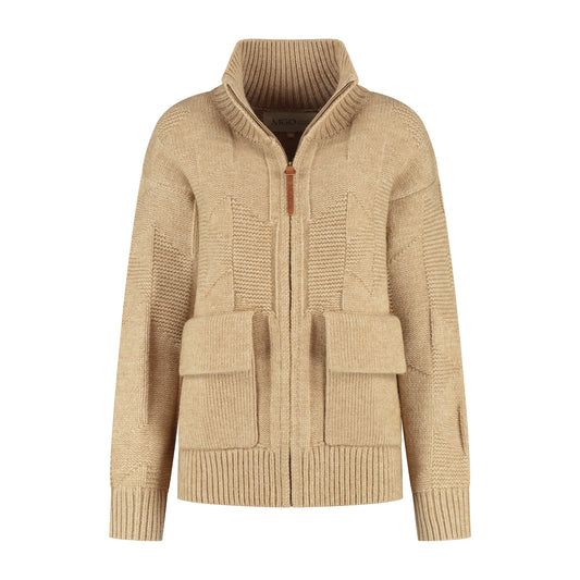 Tamar Women - Cardigan - Coarse knit - Sand F