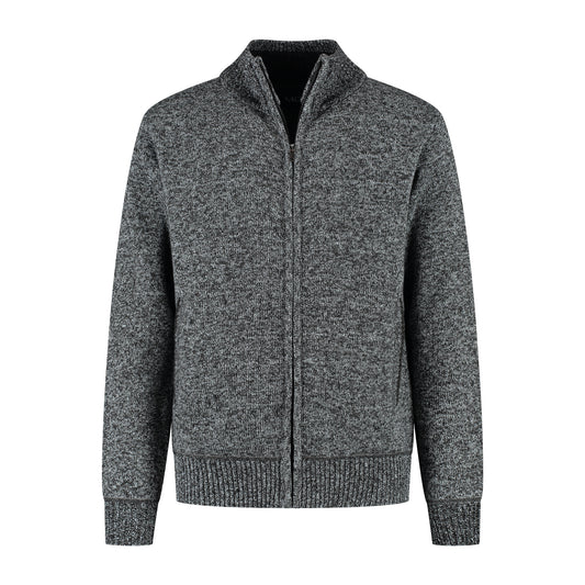 Philip Men - Outdoor cardigan - Fleece - Dark grey F