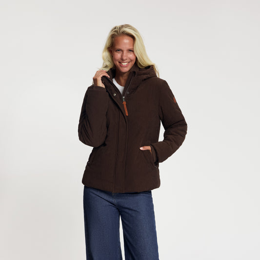 Steffy Women - Winter Coat - Corduroy - Dark Brown MV