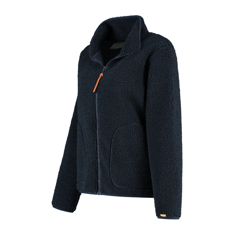 Teddy Women - Outdoor cardigan - Teddy fleece - Navy FL