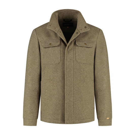 Cedric Men - Lightweight jacket - Padded - Wool look - Green F