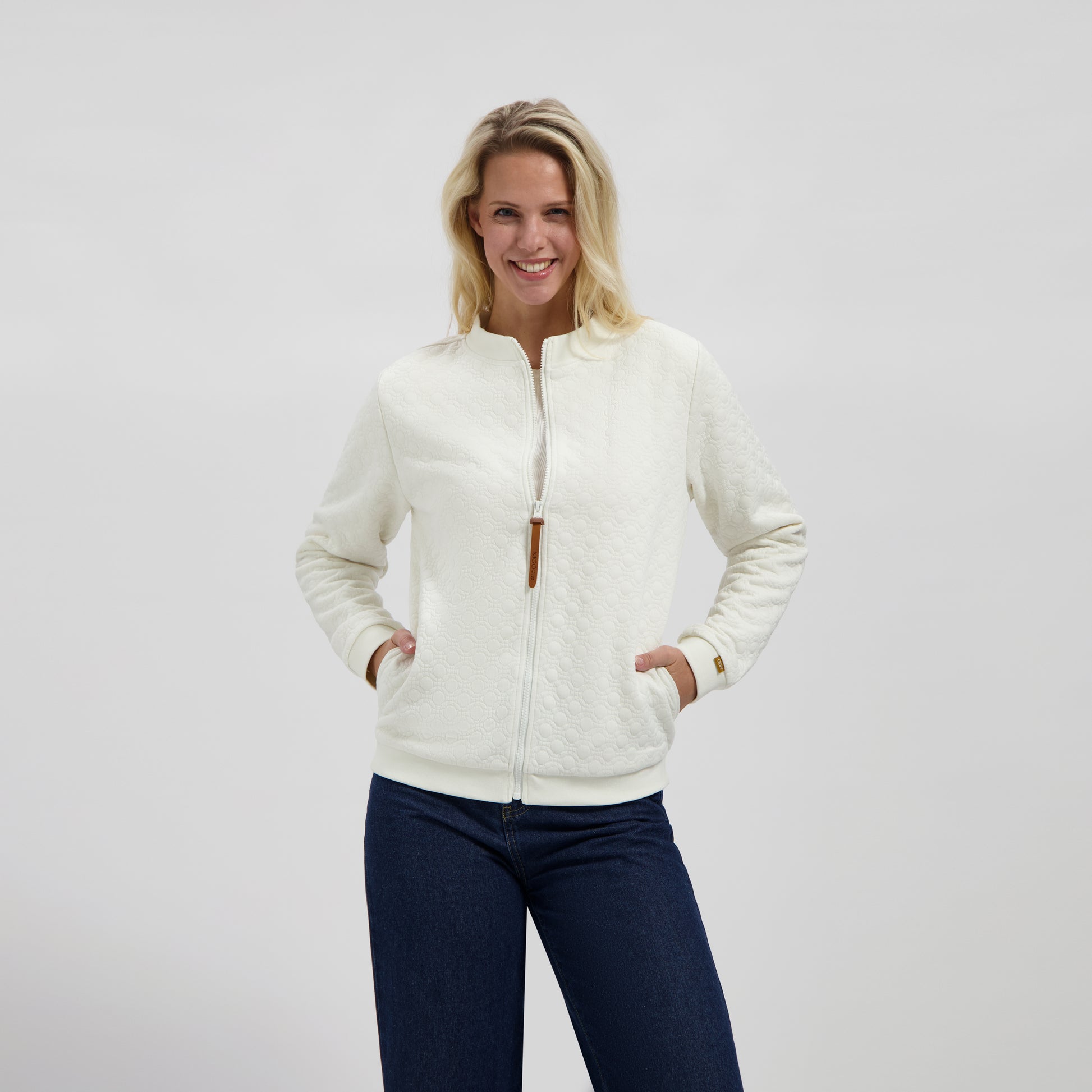Francis Women - Outdoor cardigan - Fleece lining - Off-white MV