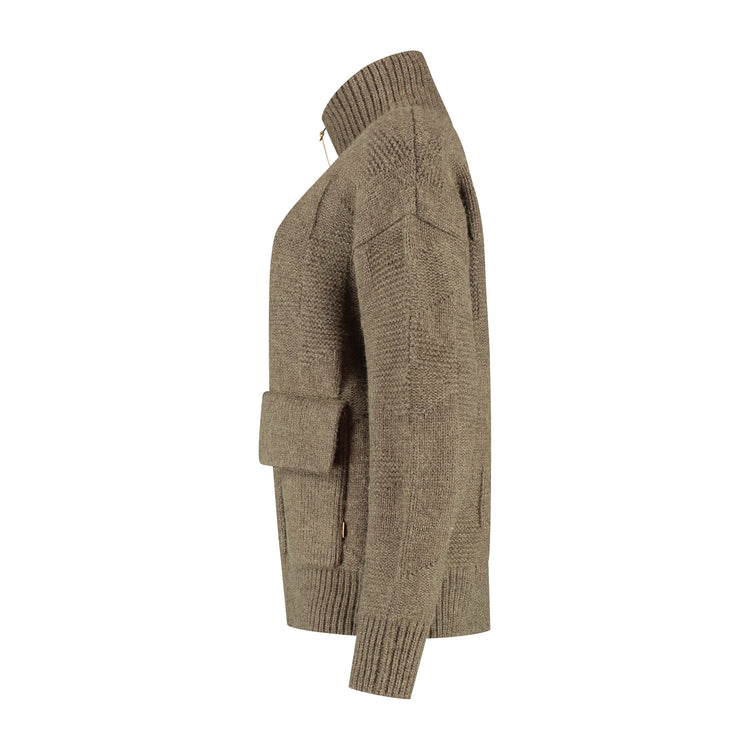 Tamar Women - Cardigan - Coarse knit - Brown L